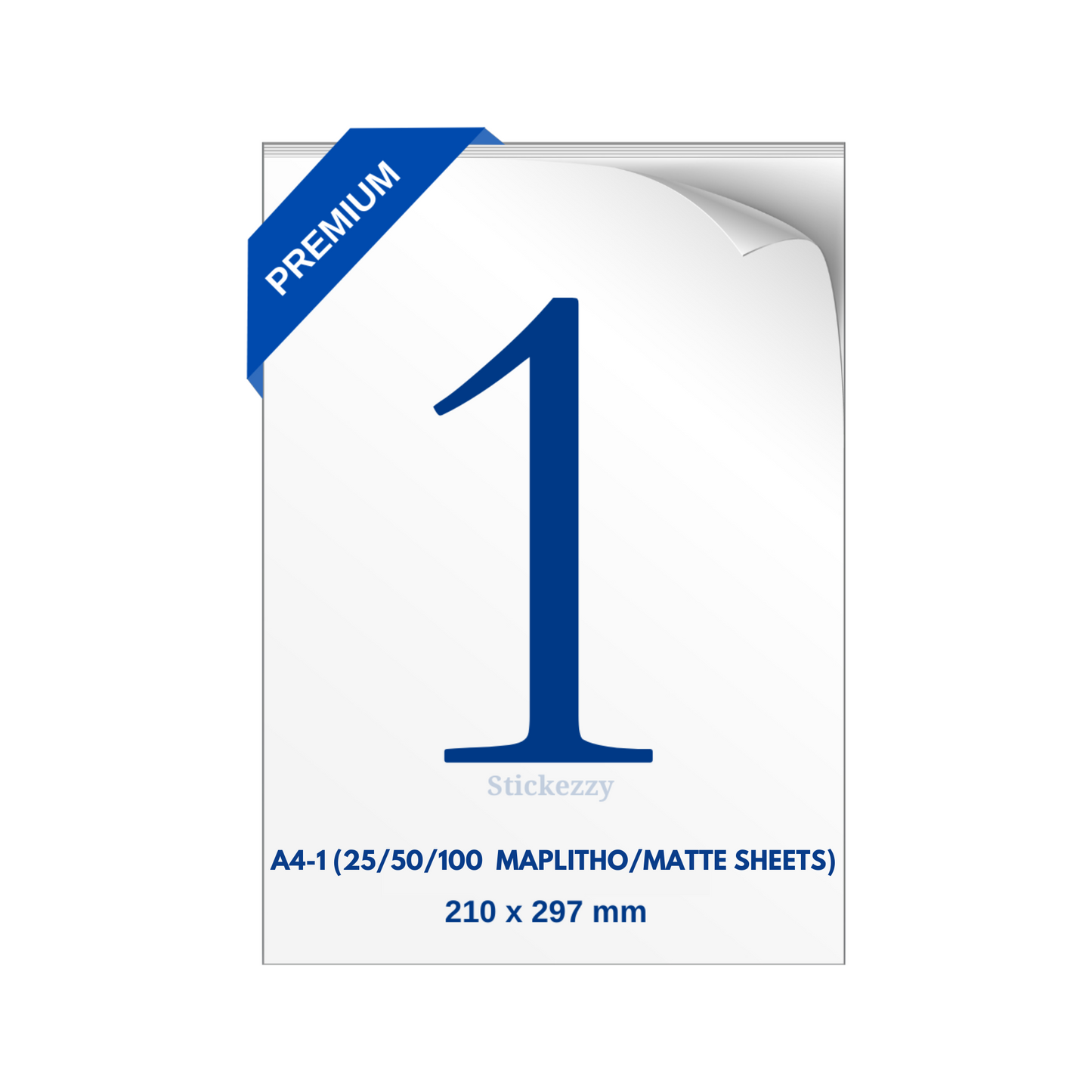 Stickezzy A4 Size Multipurpose Sticker Paper for inkjet printing (maplitho finish)