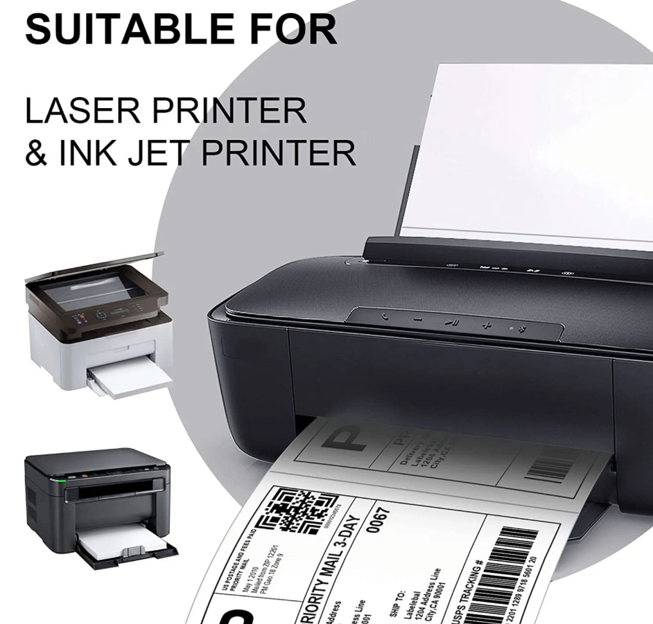 Full Sticker Label A4 Sheets for FBA Shipment- Sticker Paper for Inkjet and Laser Printers (100 Sheets).