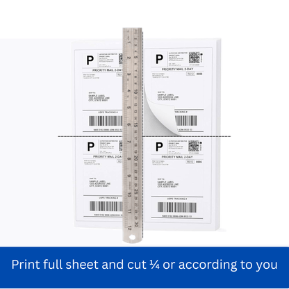 Full Sticker Label A4 Sheets for FBA Shipment-  Sticker Paper for Inkjet and Laser Printers (100 Sheets).