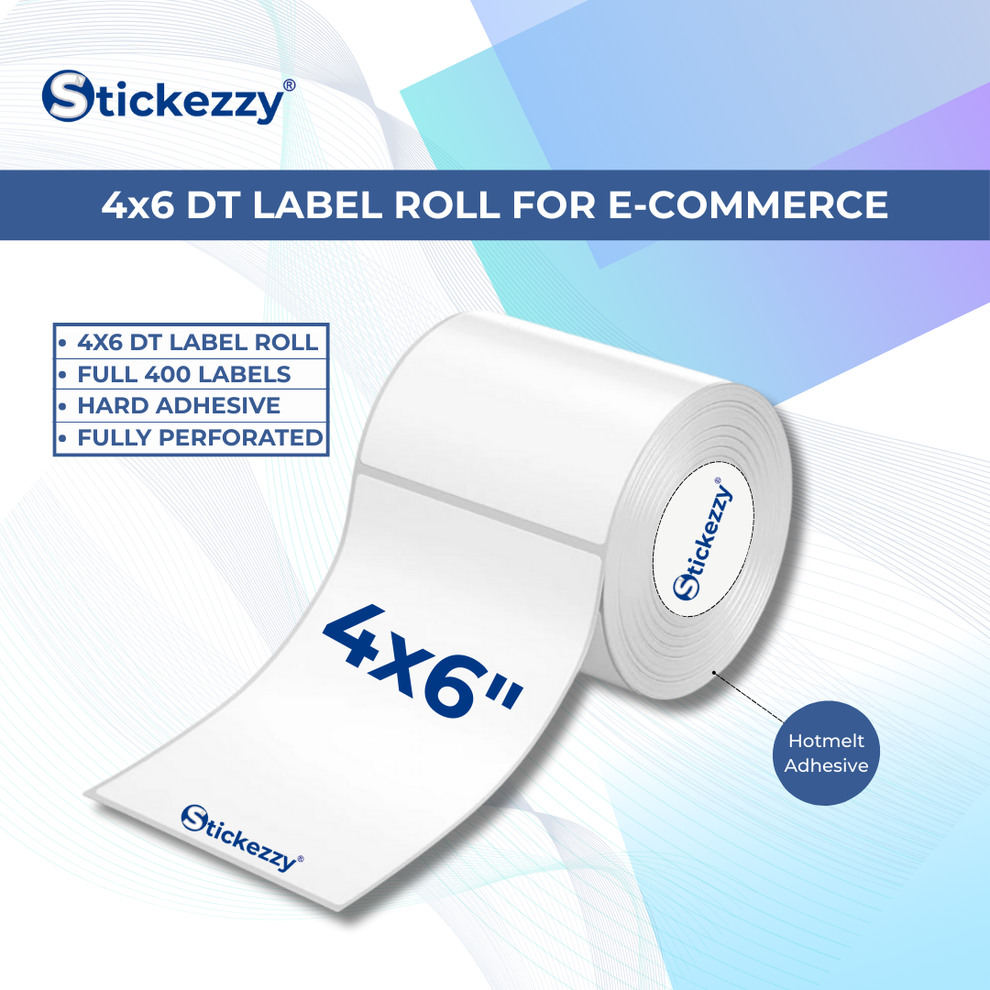 4x6 Direct Thermal label roll for ribbon free printing (400 labels/roll ...