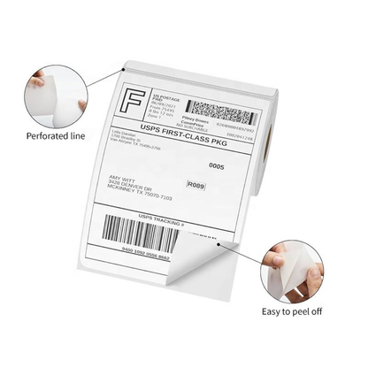 4x6  Direct Thermal label roll top coated for ribbon free printing (400 labels per roll)