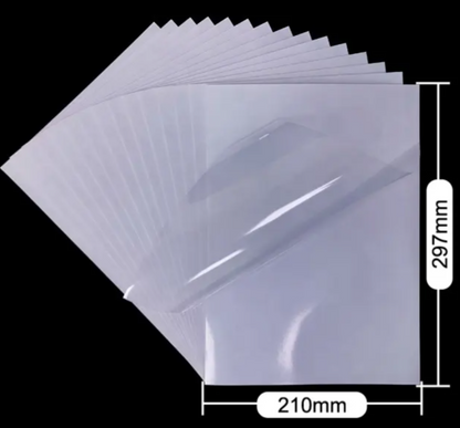 68 microns +/- self adhesive transparent laminating film with paper release