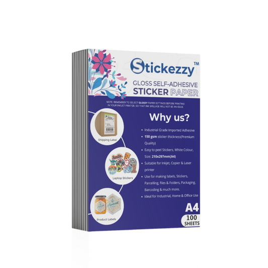 A4 size Glossy Sticker Paper for Inkjet printing