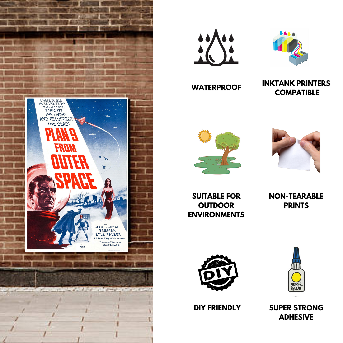 Stickezzy 12x18 inch Vinyl Sticker Paper for Inkjet printing - 100 sheet
